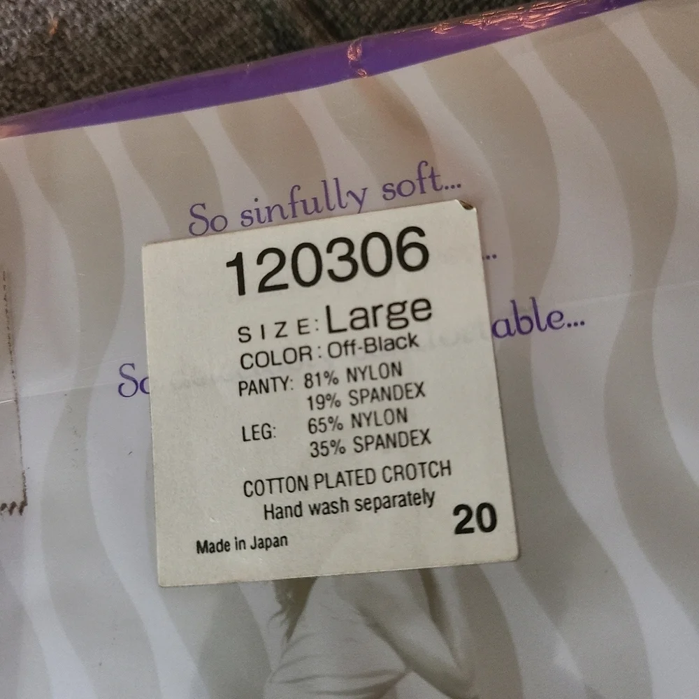 Bundle 3 pkgs PANTYHOSE OFF-BLACK NYLON SPANDEX PANTY HOSE HOSIERY COTTON PLATED